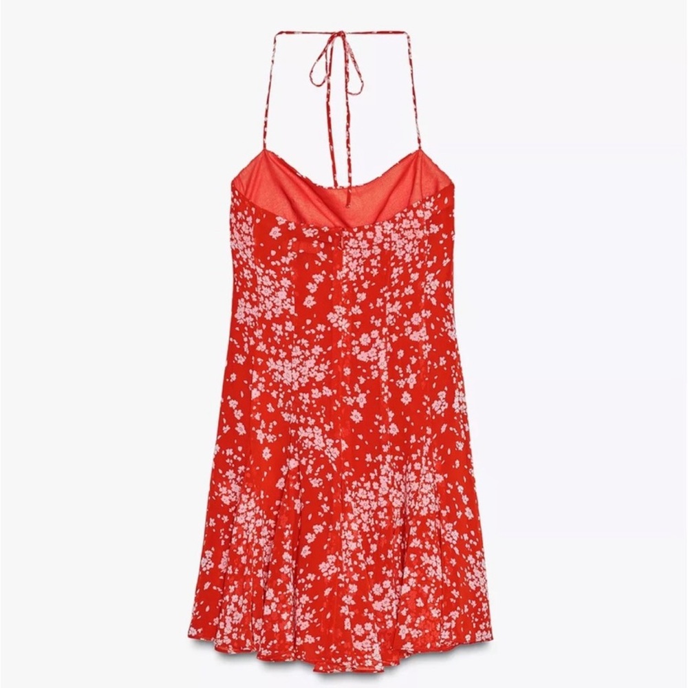 NWOT Zara Floral Godet Print Mini Dress - Picture 4 of 4